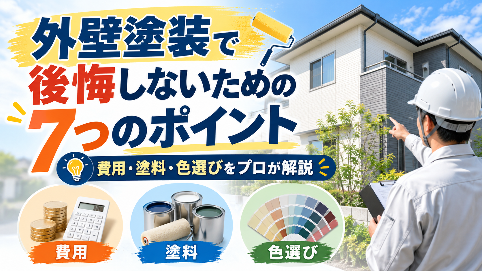 外壁塗装で後悔しないための7つのポイント｜費用・塗料・色選びをプロが解説